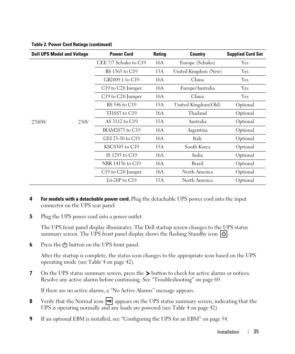 Dell UPS 1920R User Manual | Page 35 / 73