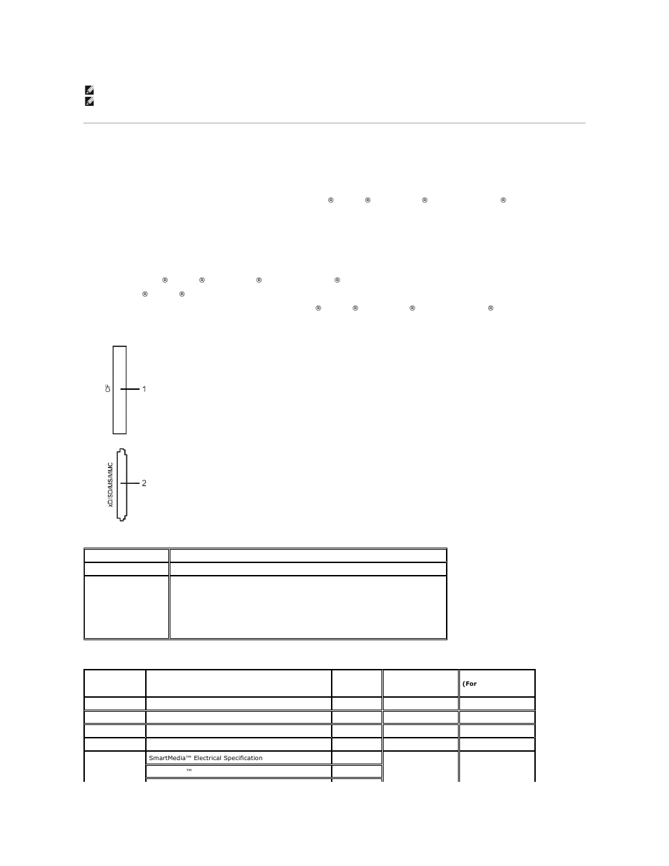 Card reader specifications | Dell 2709W Monitor User Manual | Page 12 / 39