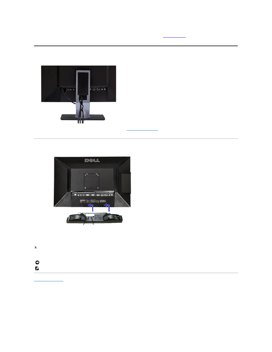 Organizing your cables, Attaching the soundbar | Dell 2709W Monitor User Manual | Page 35 / 39