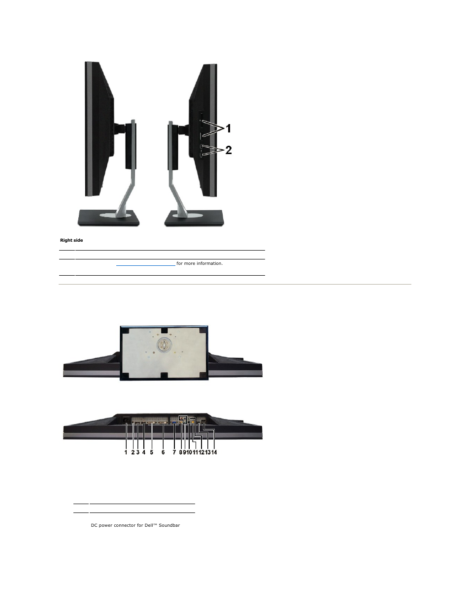Bottom view | Dell 2709W Monitor User Manual | Page 4 / 39