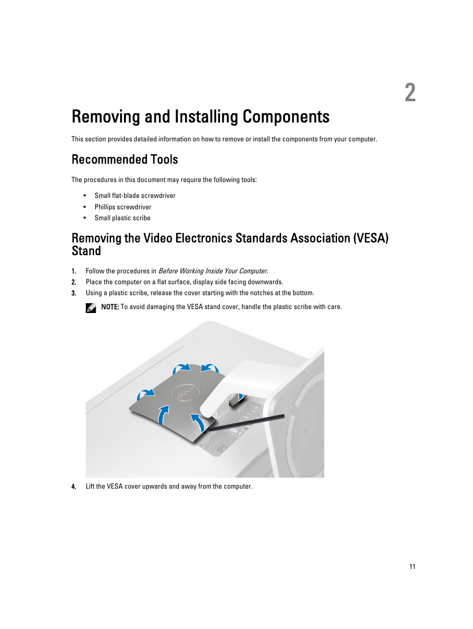 Removing and installing components, Recommended tools, 2 removing and installing components | Dell OptiPlex 9010 All In One (Mid 2012) User Manual | Page 11 / 79