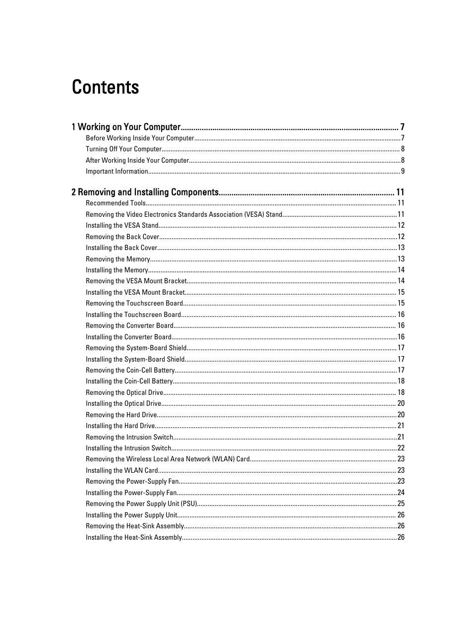 Dell OptiPlex 9010 All In One (Mid 2012) User Manual | Page 3 / 79