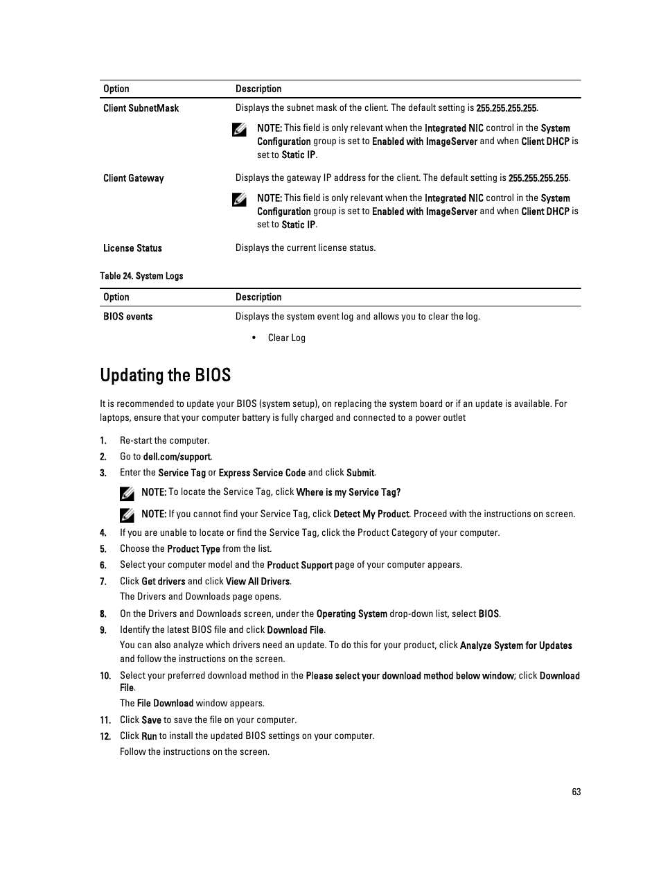 Updating the bios | Dell OptiPlex 9010 All In One (Mid 2012) User Manual | Page 63 / 79