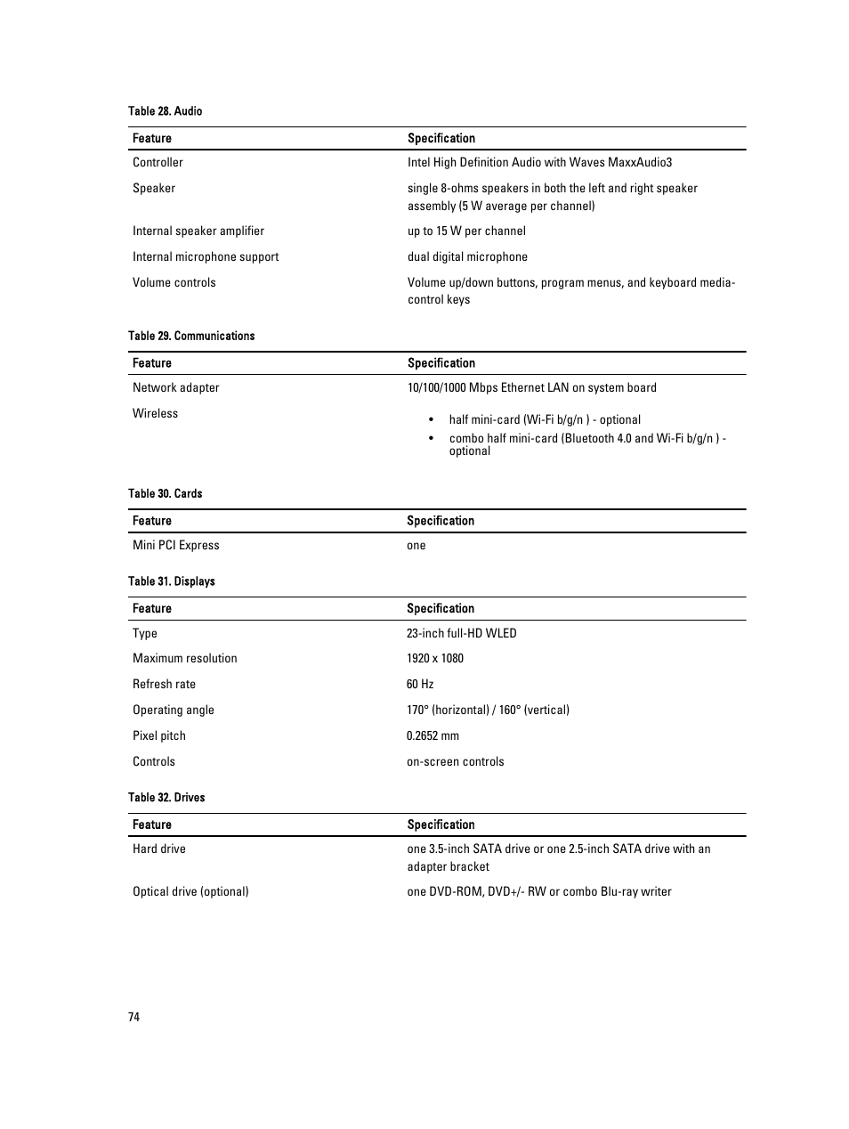 Dell OptiPlex 9010 All In One (Mid 2012) User Manual | Page 74 / 79