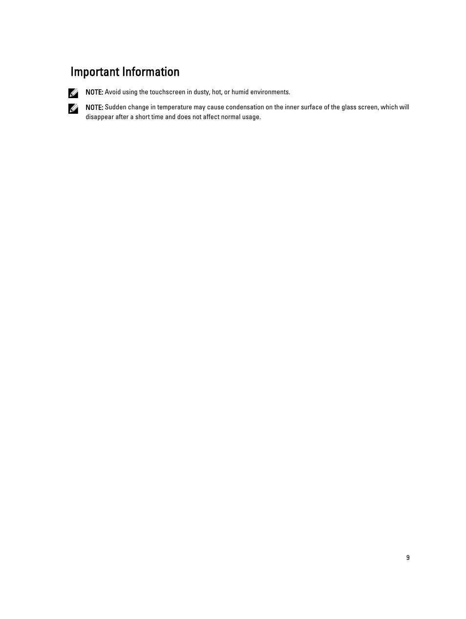 Important information | Dell OptiPlex 9010 All In One (Mid 2012) User Manual | Page 9 / 79