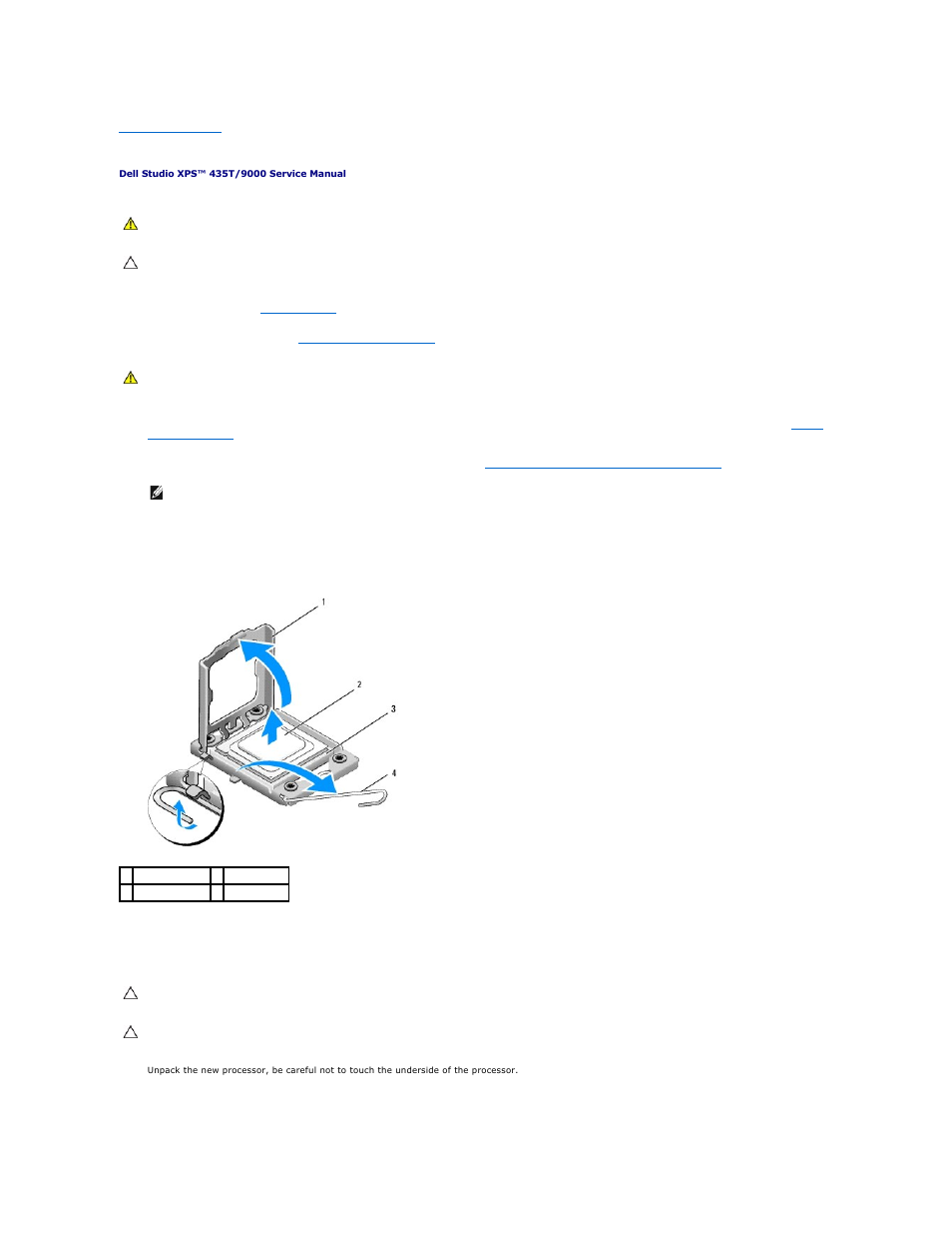 Replacing the processor | Dell Studio XPS 435T / 9000 (Early 2009) User Manual | Page 10 / 41