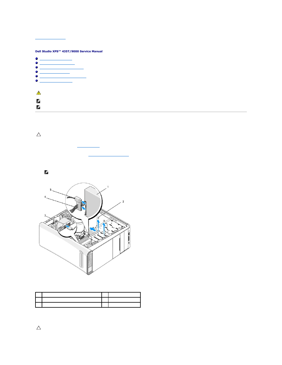 Replacing drives, Replacing the hard drive | Dell Studio XPS 435T / 9000 (Early 2009) User Manual | Page 13 / 41