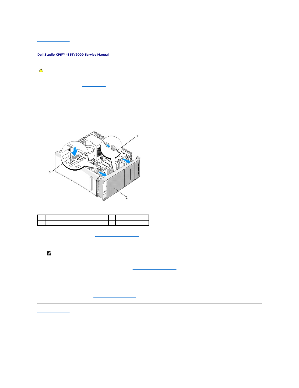 Replacing the front panel | Dell Studio XPS 435T / 9000 (Early 2009) User Manual | Page 23 / 41