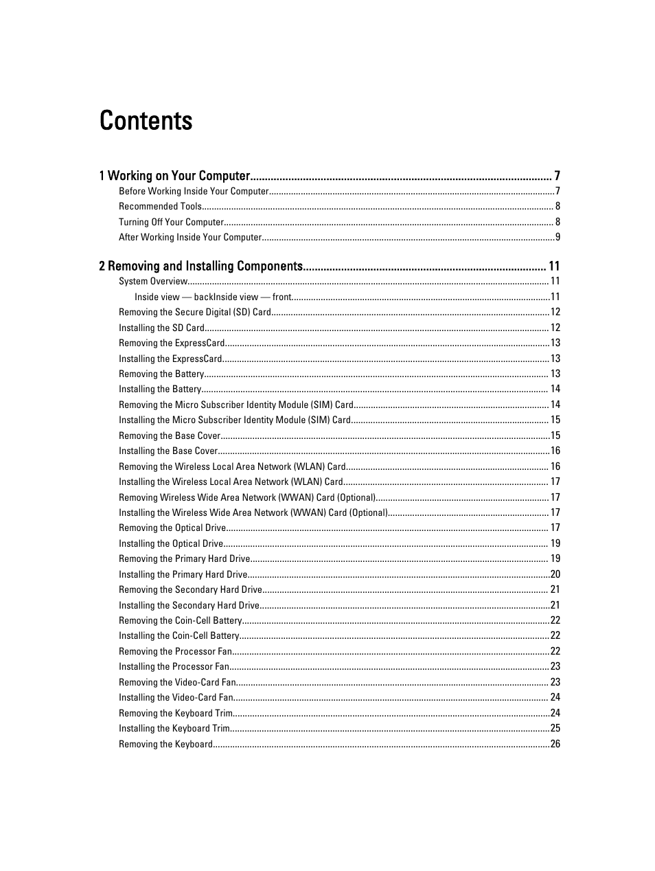 Dell Precision M6800 (Late 2013) User Manual | Page 3 / 83