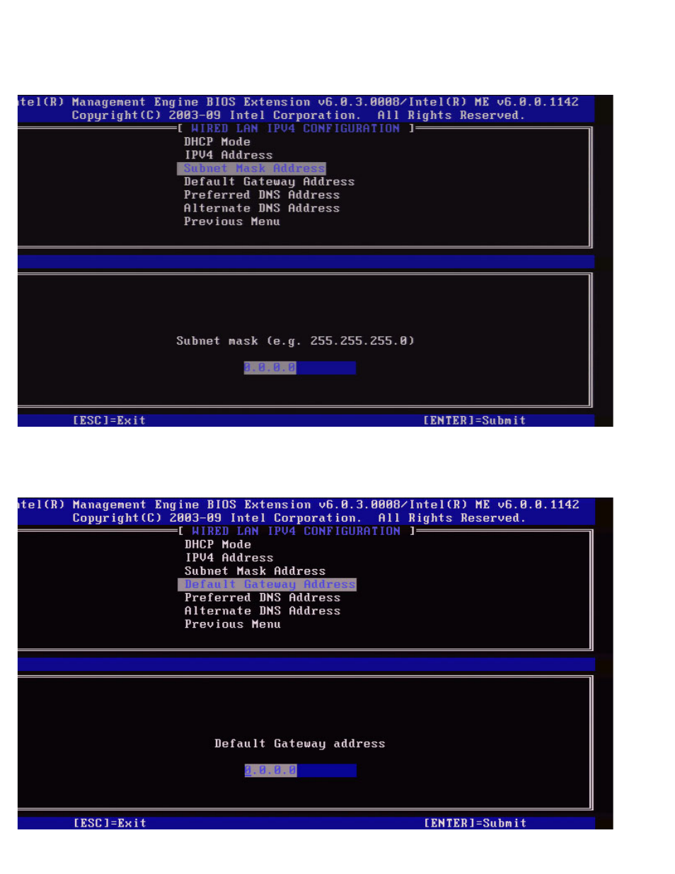 Default gateway address | Dell Precision M4500 (Early 2010) User Manual | Page 21 / 101