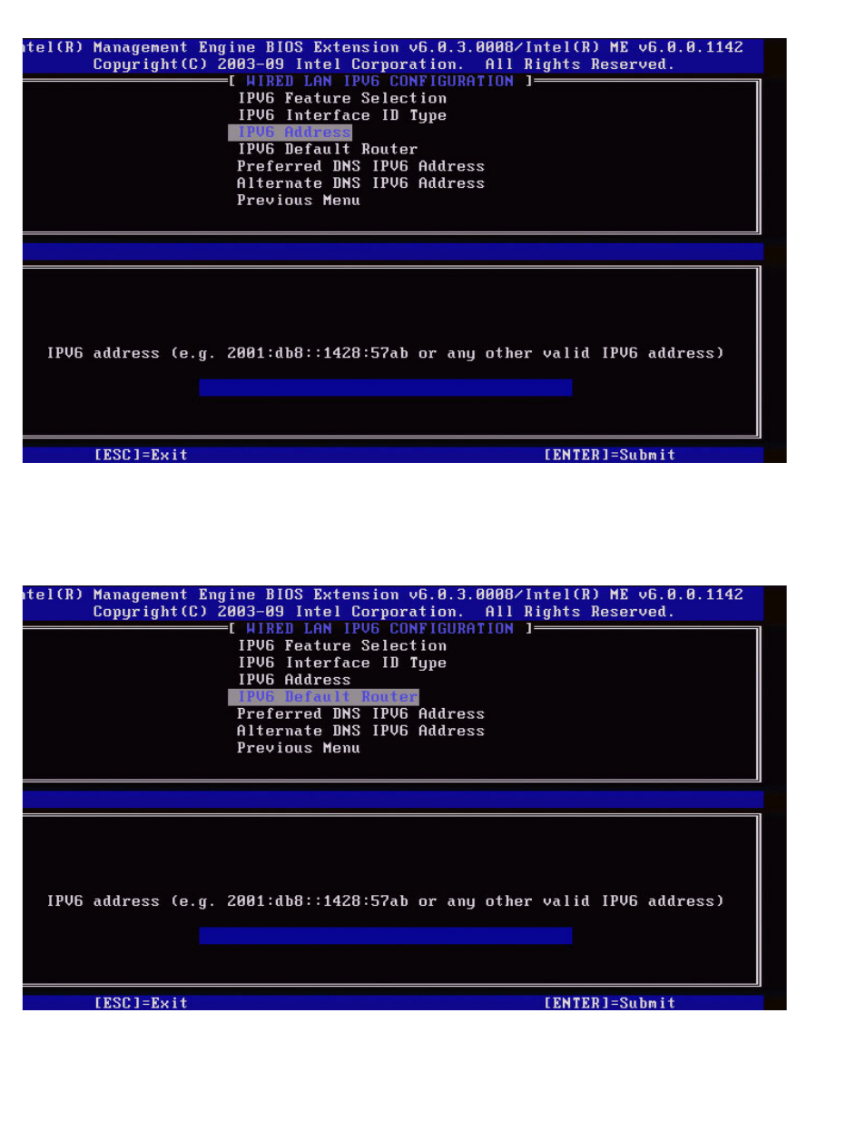 Ipv6 default router, Preferred dns ipv6 address | Dell Precision M4500 (Early 2010) User Manual | Page 26 / 101