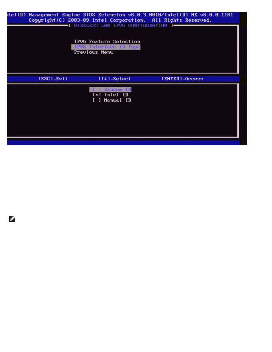 Previous menu, Unconfigure network access | Dell Precision M4500 (Early 2010) User Manual | Page 30 / 101