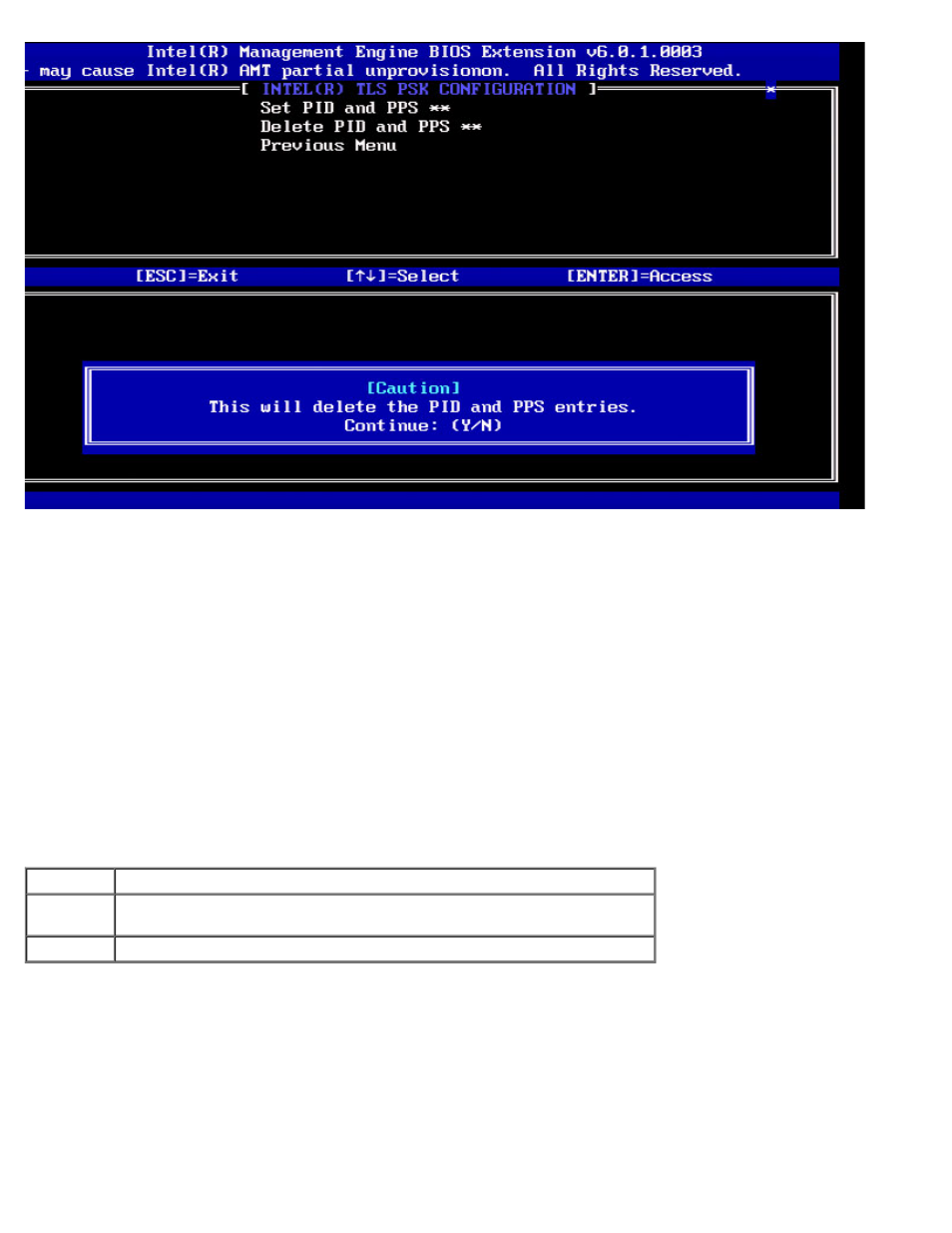 Previous menu, Tls pki, Remote configuration | Dell Precision M4500 (Early 2010) User Manual | Page 40 / 101