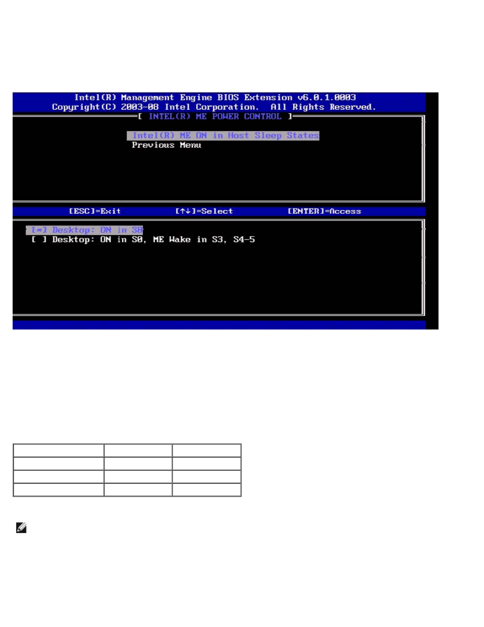 Intel me on in host sleep, Idle time out, Intel me on in host sleep states | Dell Precision M4500 (Early 2010) User Manual | Page 50 / 101