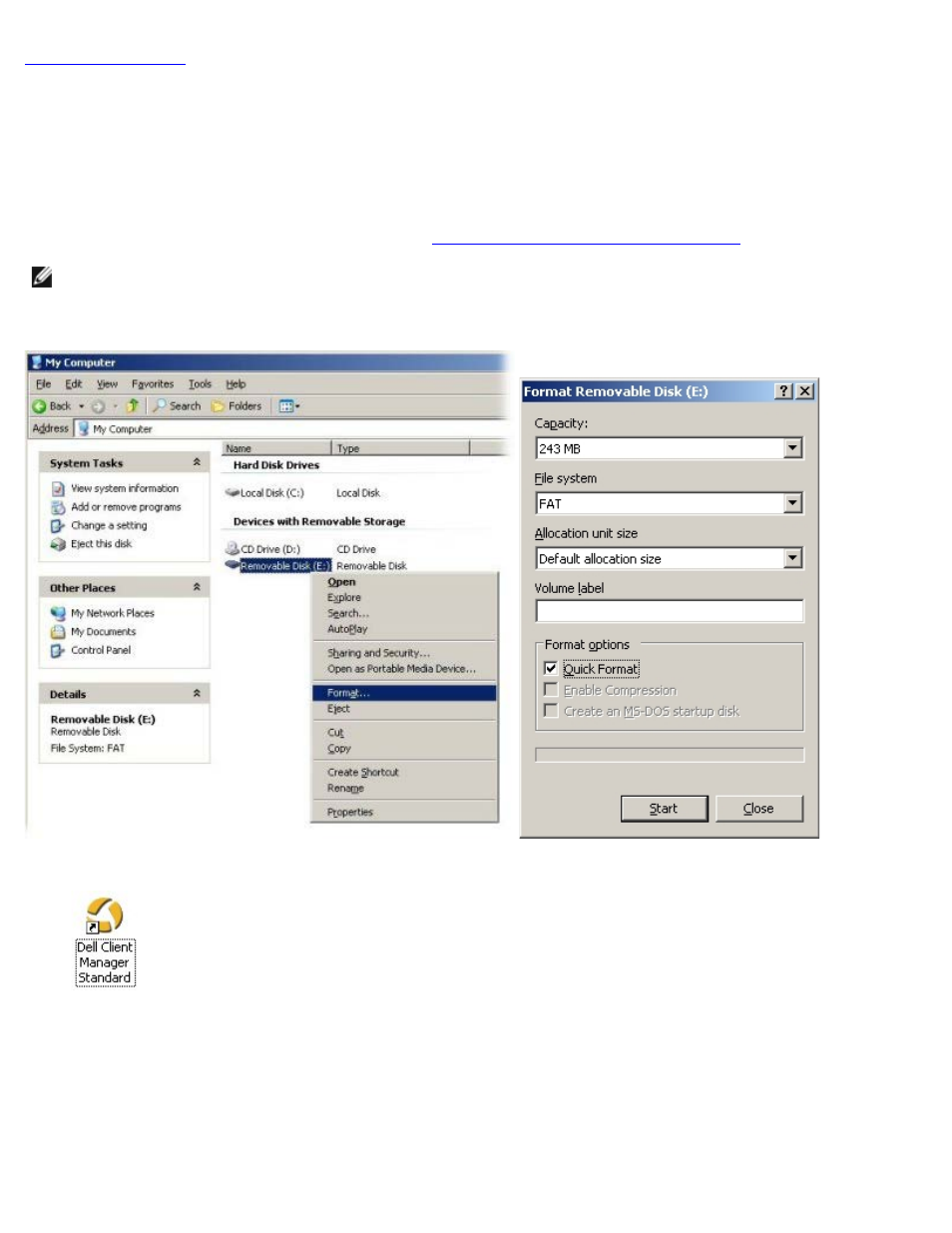 Configuration service--usb device procedure, Usb device procedure | Dell Precision M4500 (Early 2010) User Manual | Page 66 / 101