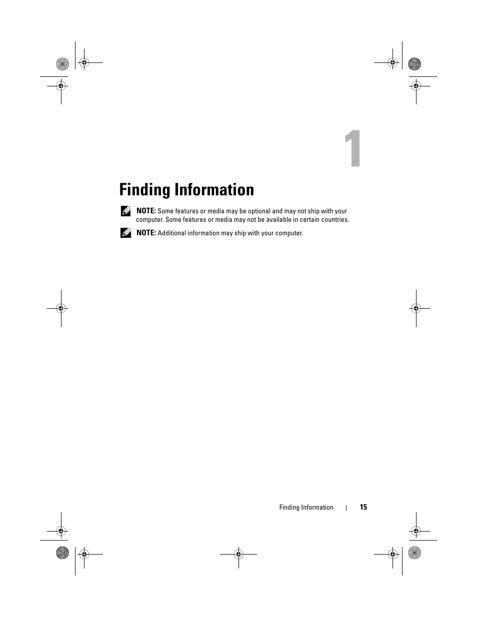 Finding information | Dell Precision M6300 (Late 2007) User Manual | Page 15 / 268