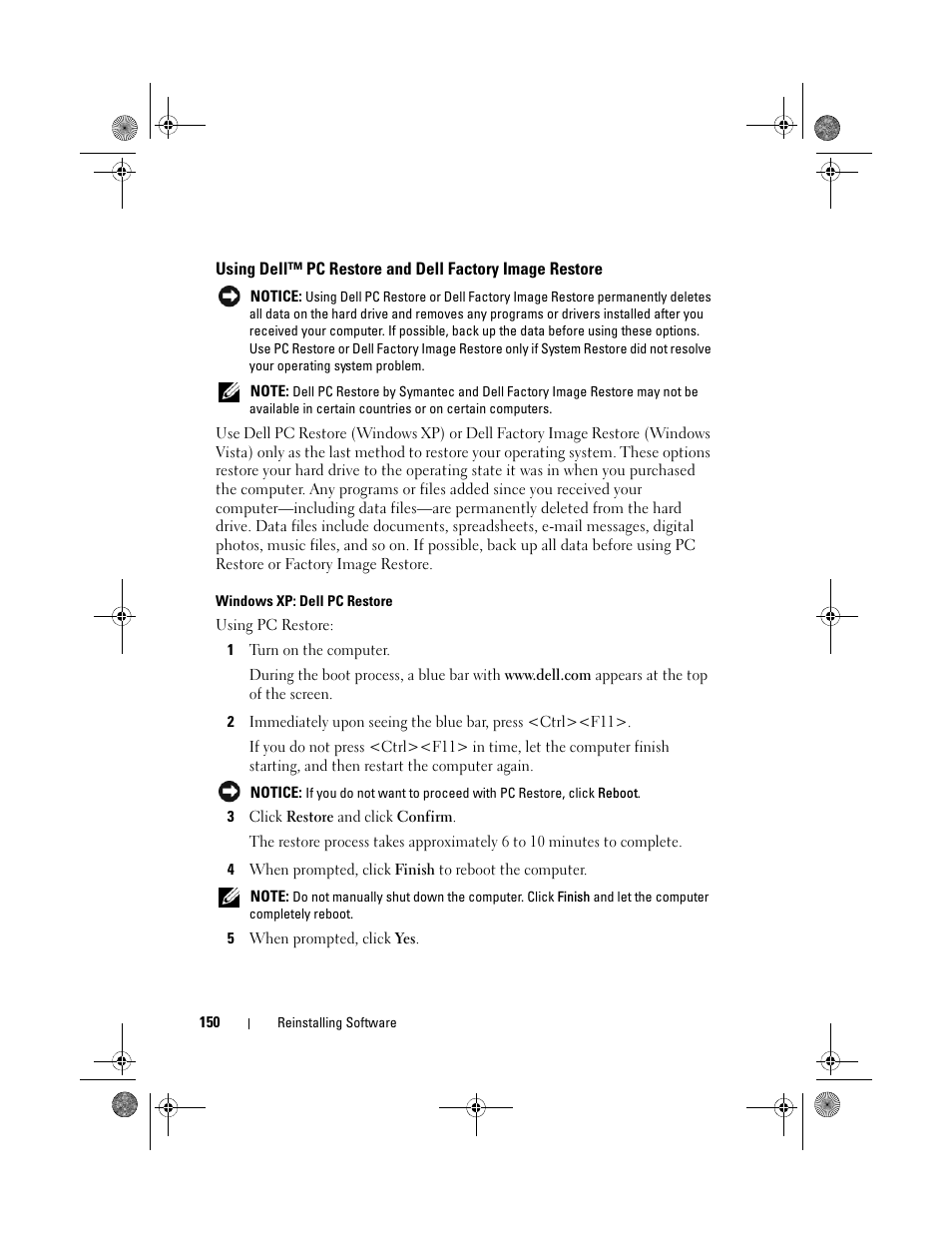 Dell Precision M6300 (Late 2007) User Manual | Page 150 / 268