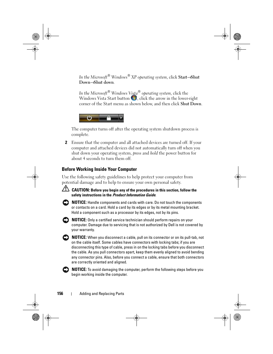 Before working inside your computer | Dell Precision M6300 (Late 2007) User Manual | Page 156 / 268