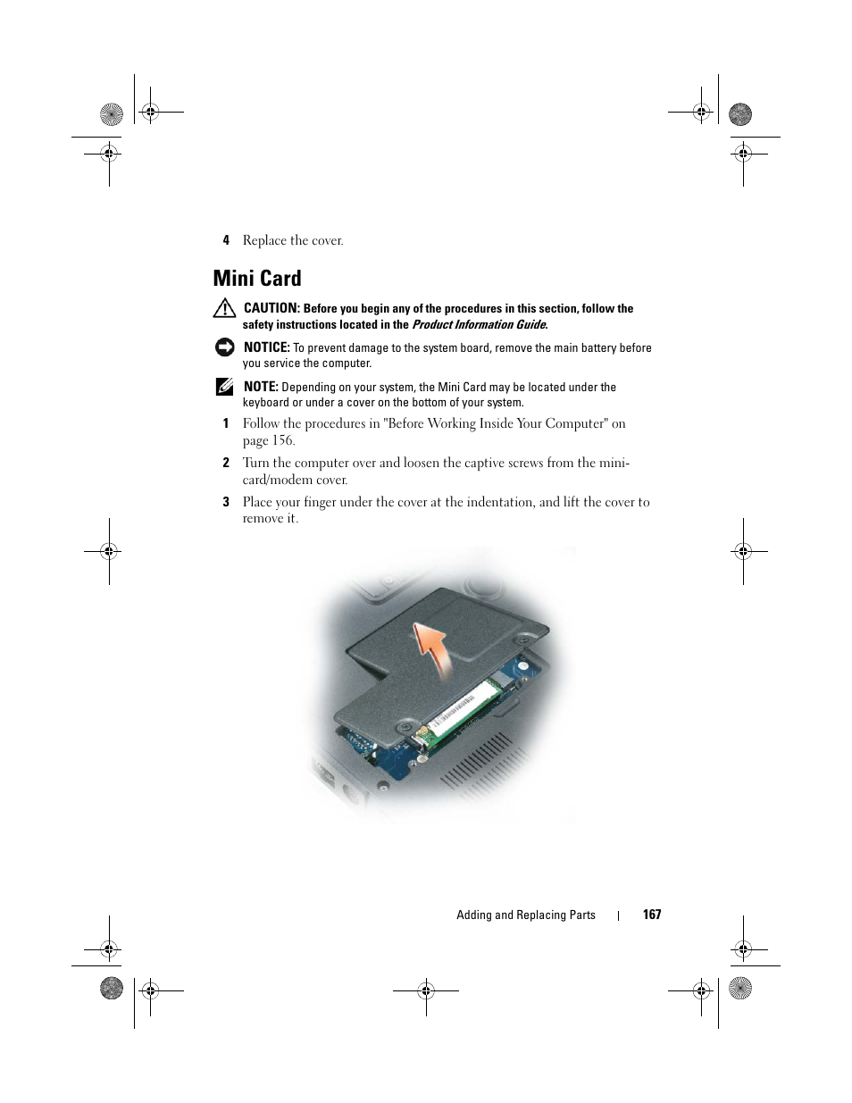 Mini card | Dell Precision M6300 (Late 2007) User Manual | Page 167 / 268