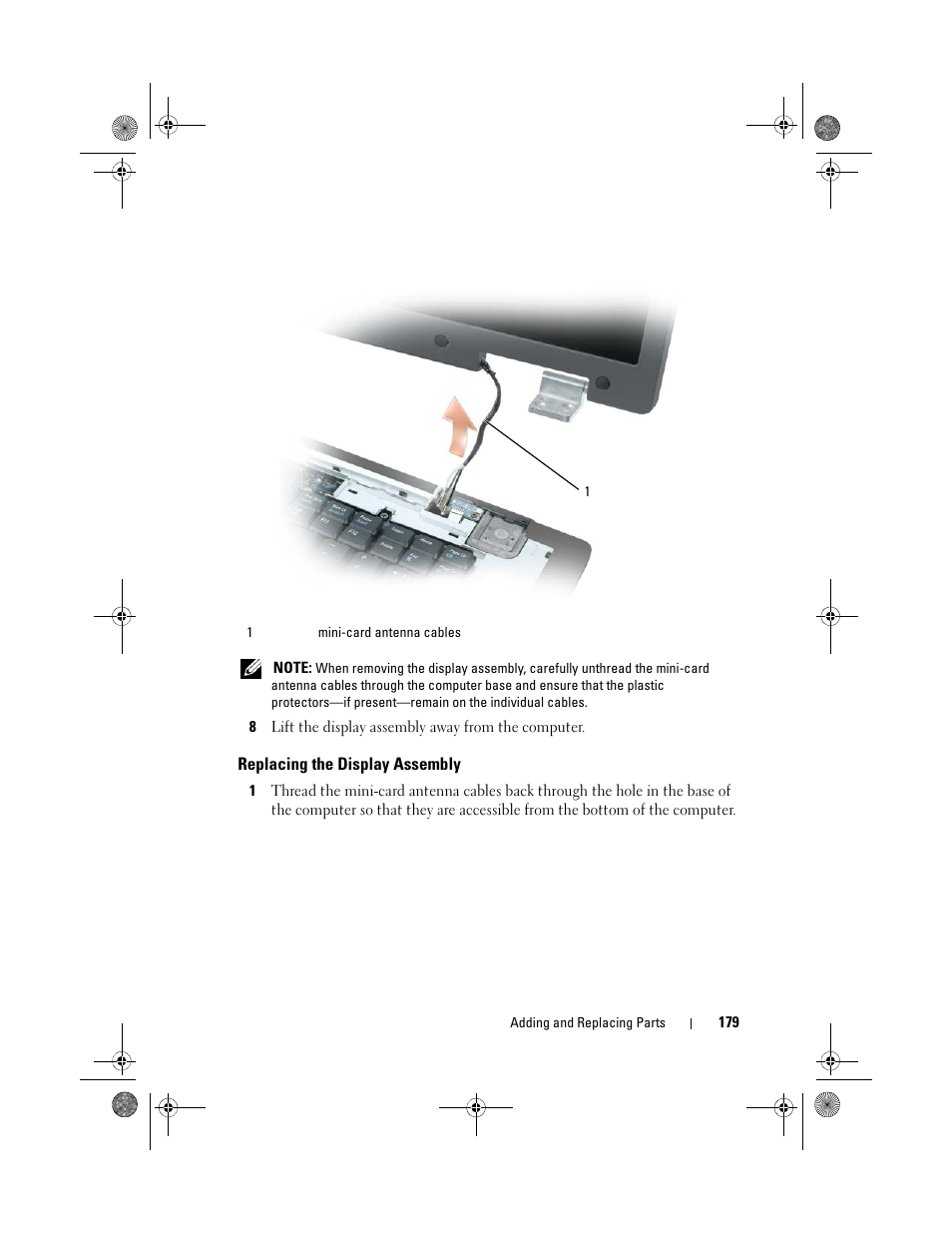 Replacing the display assembly | Dell Precision M6300 (Late 2007) User Manual | Page 179 / 268