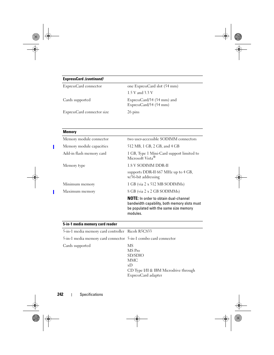 Dell Precision M6300 (Late 2007) User Manual | Page 242 / 268