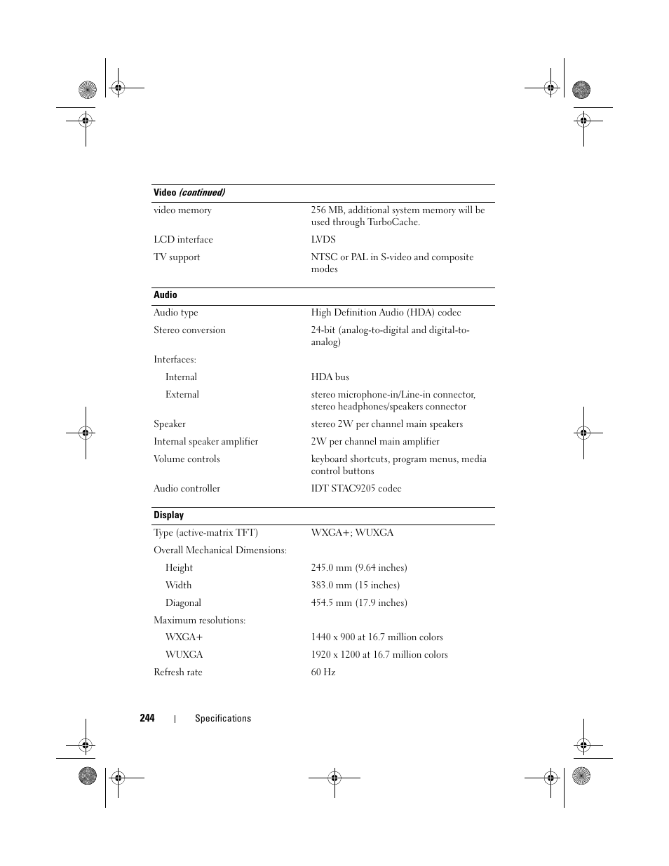 Dell Precision M6300 (Late 2007) User Manual | Page 244 / 268