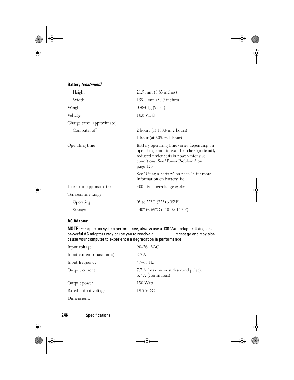 Dell Precision M6300 (Late 2007) User Manual | Page 246 / 268