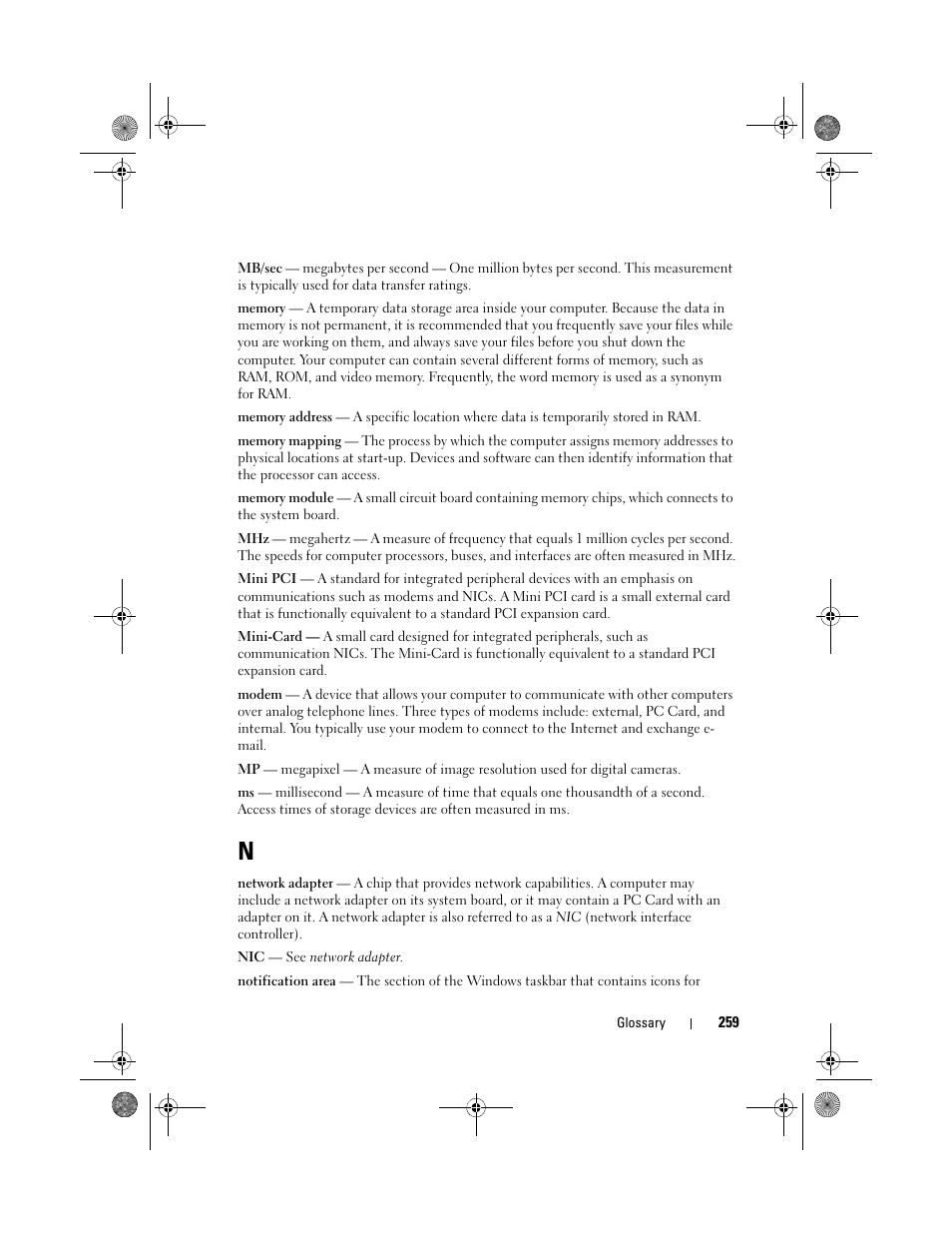 Dell Precision M6300 (Late 2007) User Manual | Page 259 / 268