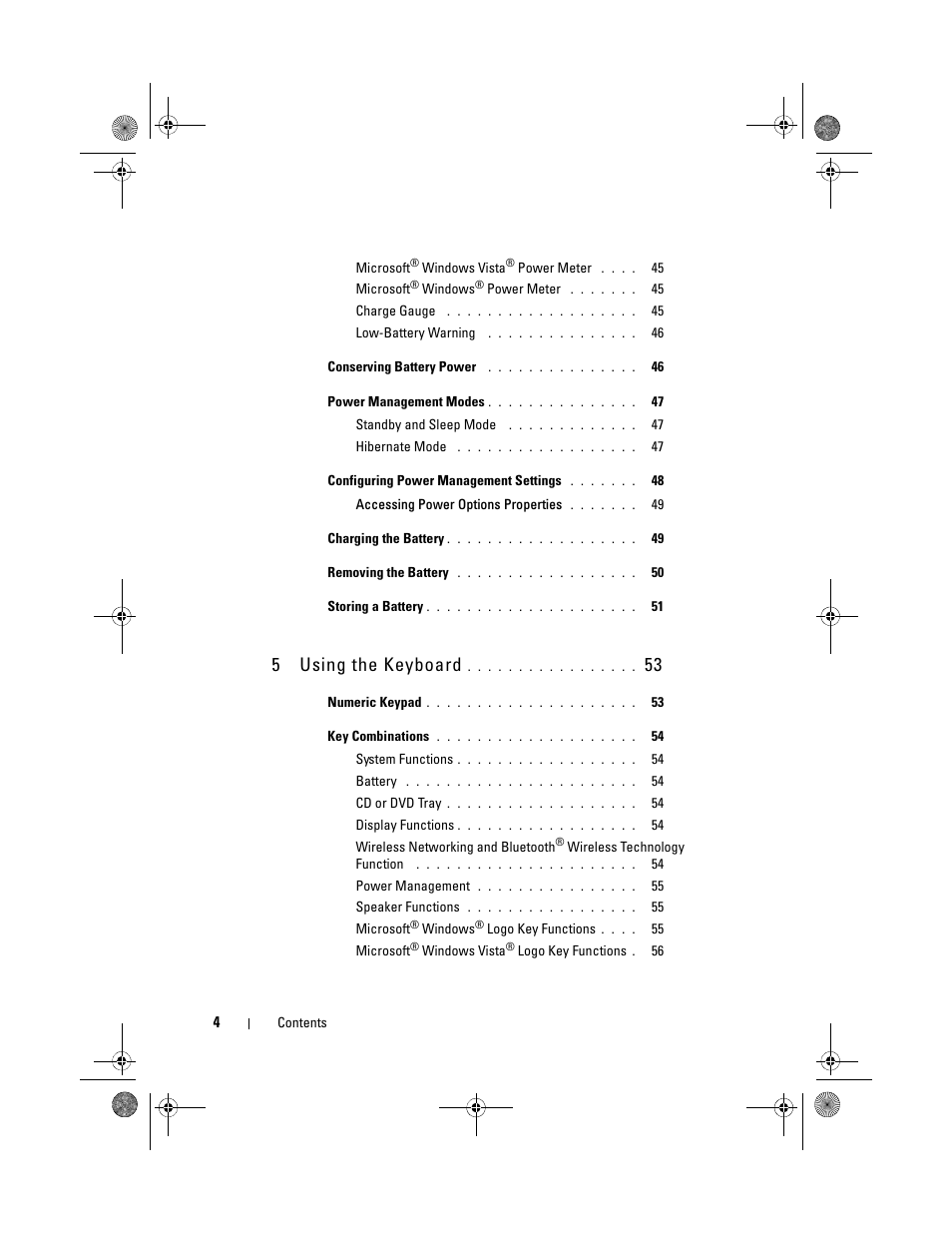 5using the keyboard | Dell Precision M6300 (Late 2007) User Manual | Page 4 / 268