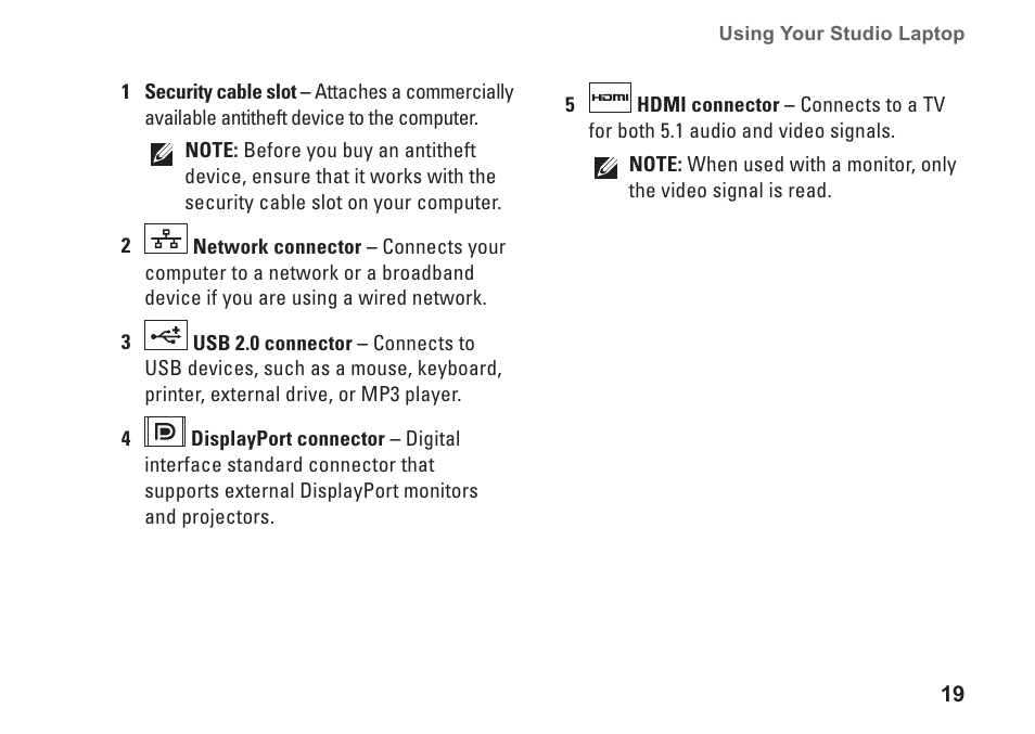 Dell Studio 1440 (Mid 2009) User Manual | Page 21 / 74