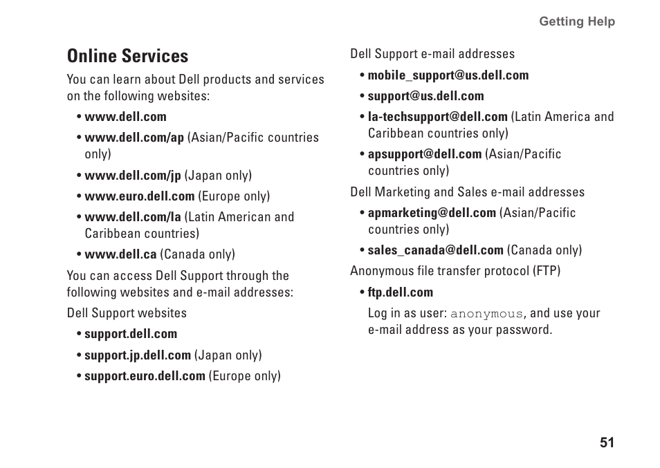 Online services | Dell Studio 1440 (Mid 2009) User Manual | Page 53 / 74