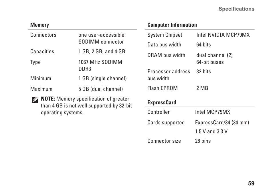 Dell Studio 1440 (Mid 2009) User Manual | Page 61 / 74