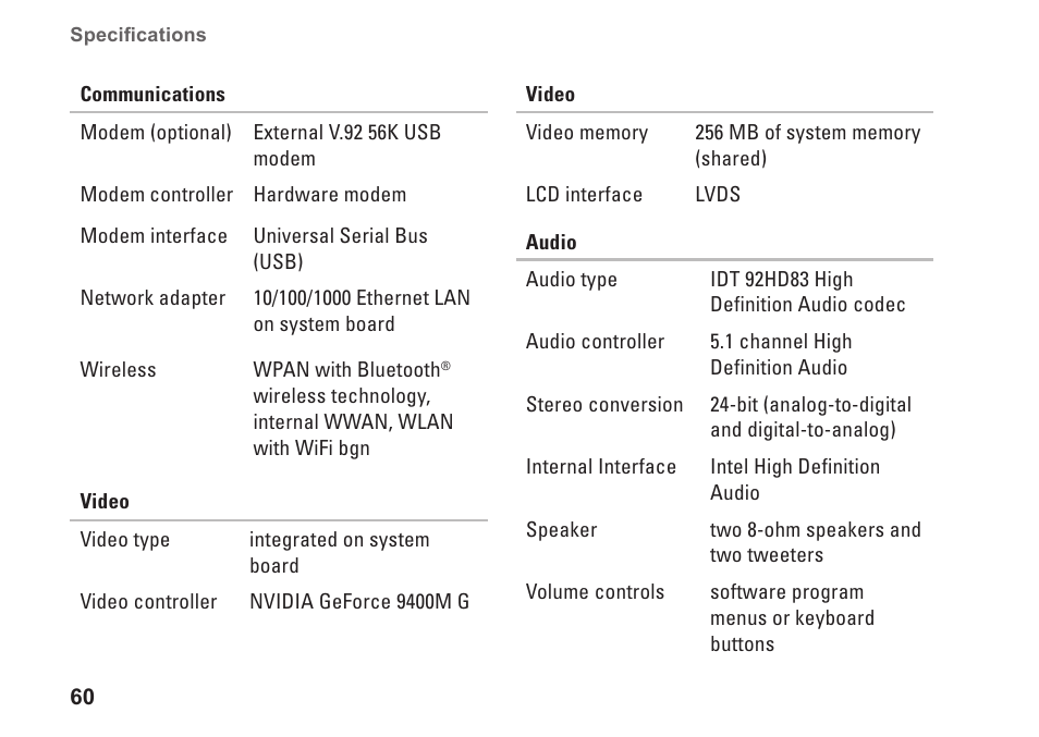 Dell Studio 1440 (Mid 2009) User Manual | Page 62 / 74