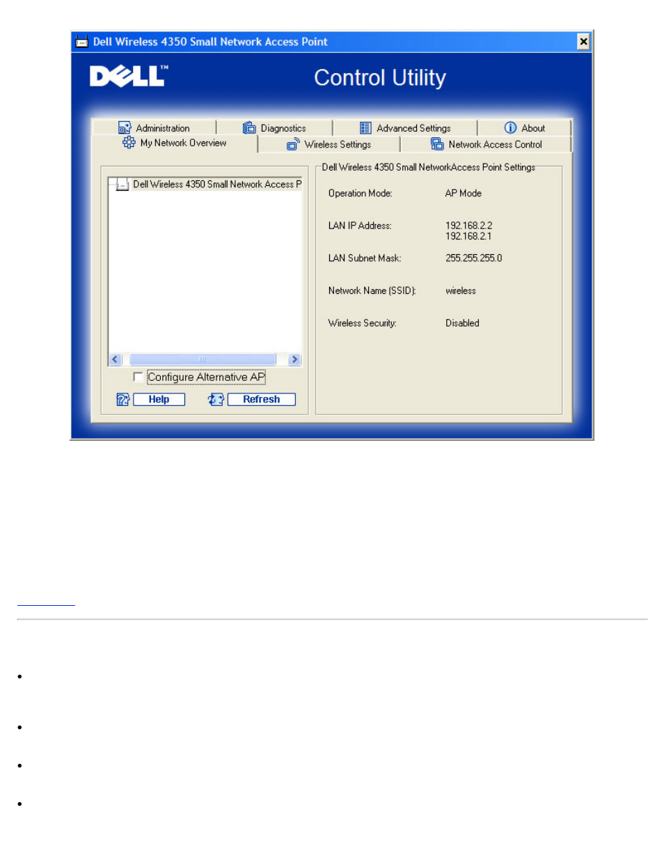 Wireless settings | Dell 4350 Network Access Point User Manual | Page 146 / 252