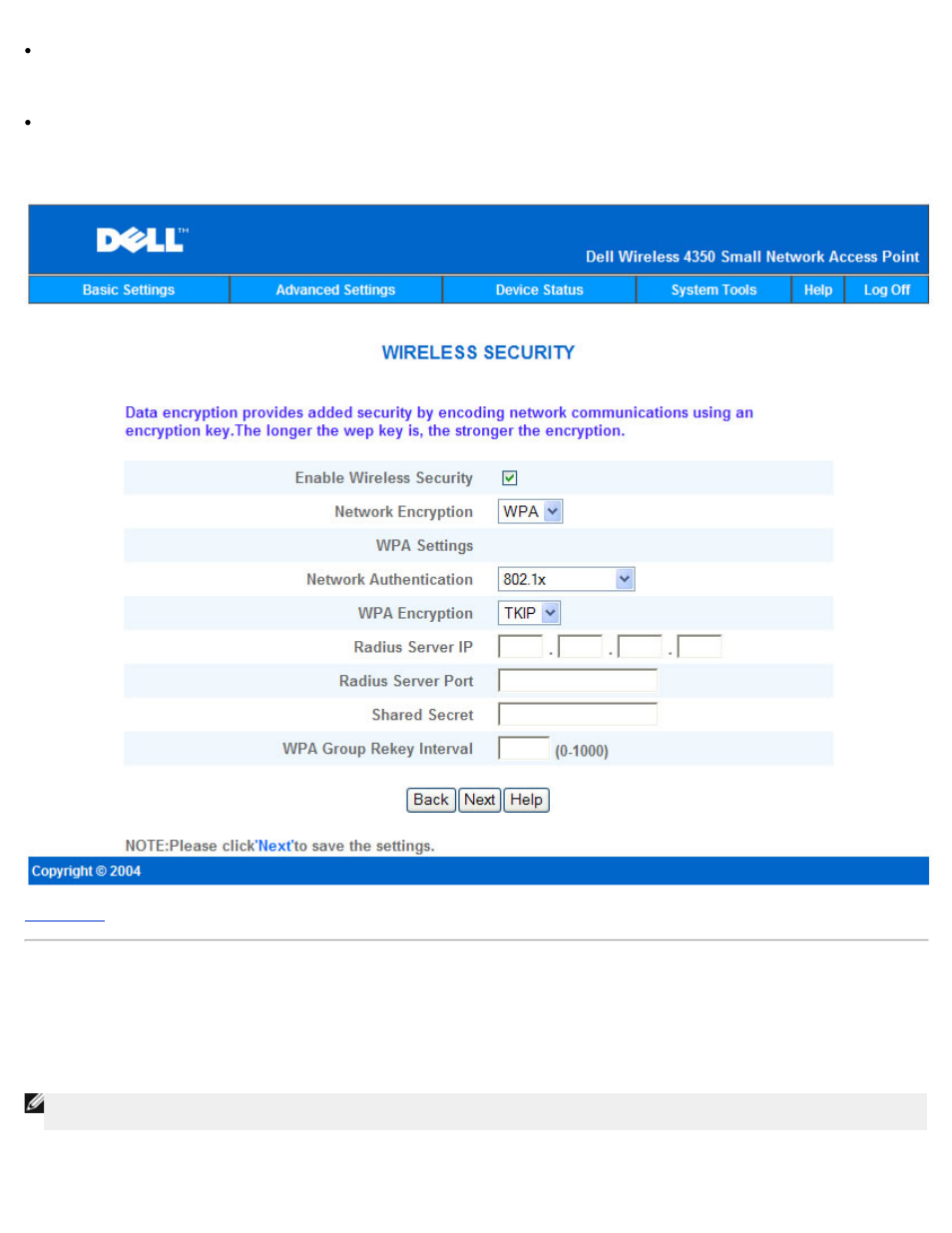 Save & apply | Dell 4350 Network Access Point User Manual | Page 160 / 252