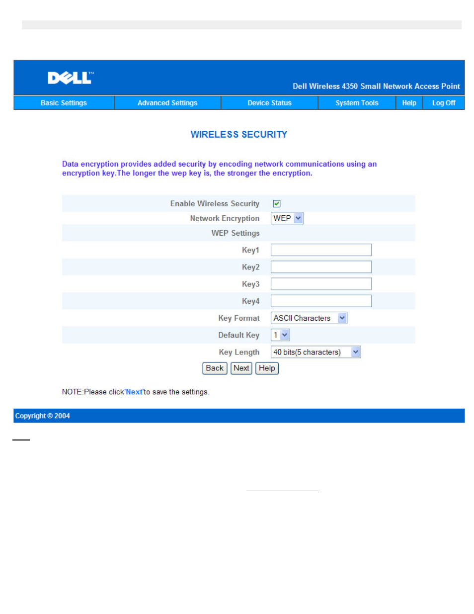 Wireless security | Dell 4350 Network Access Point User Manual | Page 213 / 252
