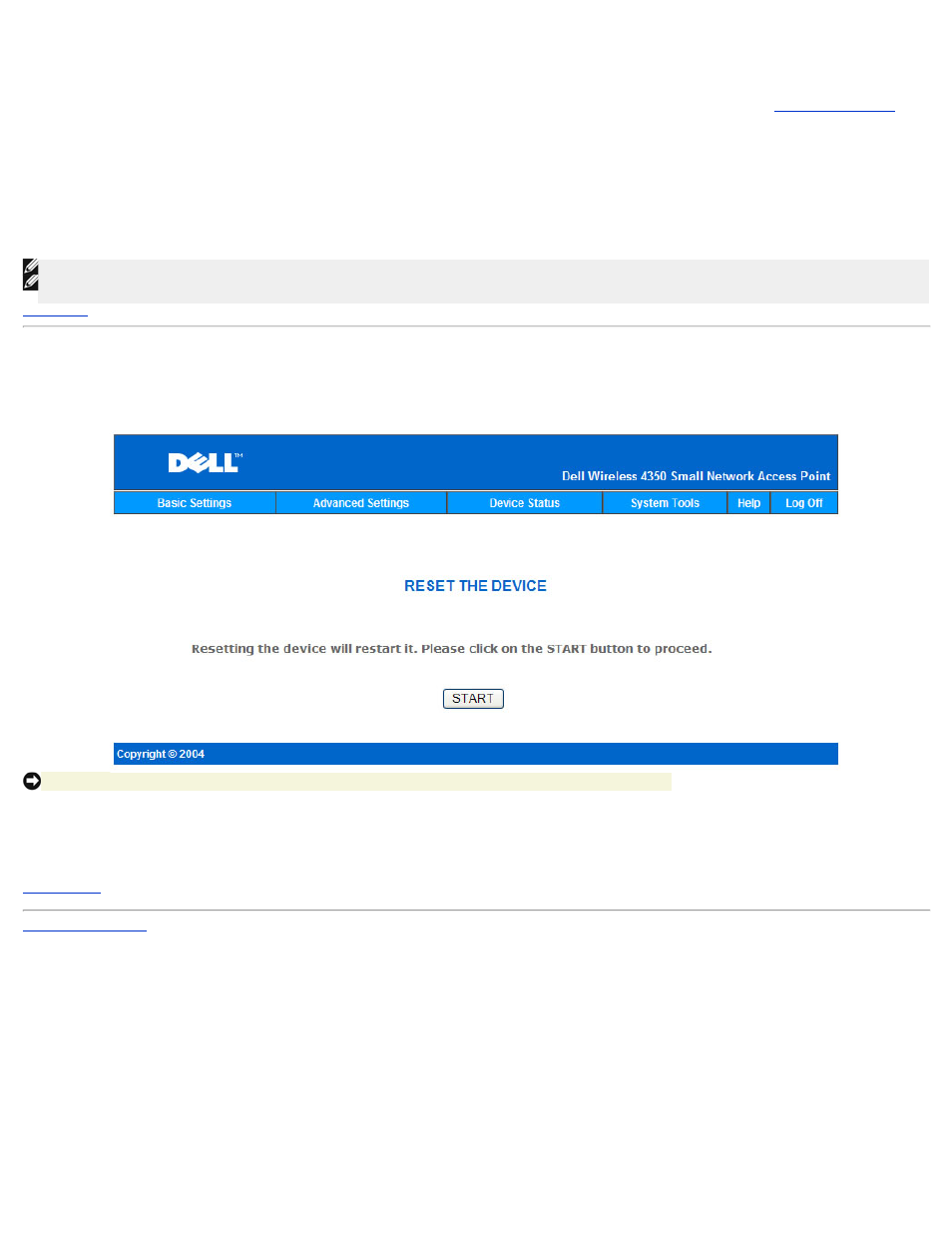 Reset device | Dell 4350 Network Access Point User Manual | Page 224 / 252