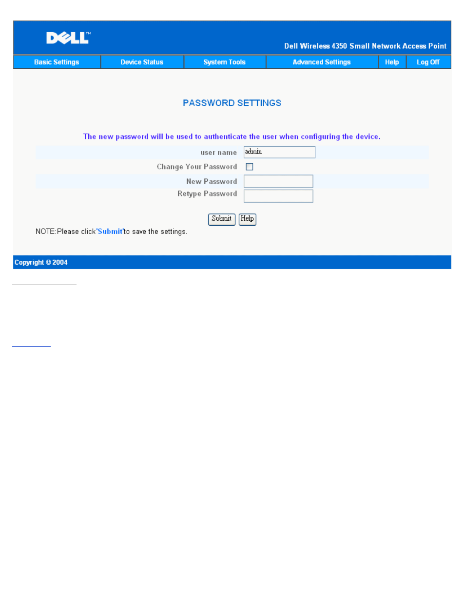 Wired settings | Dell 4350 Network Access Point User Manual | Page 231 / 252