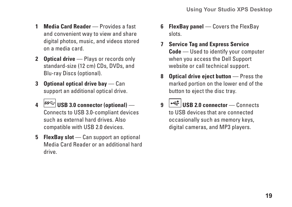 Dell Studio XPS 9100 (Mid 2010) User Manual | Page 21 / 74