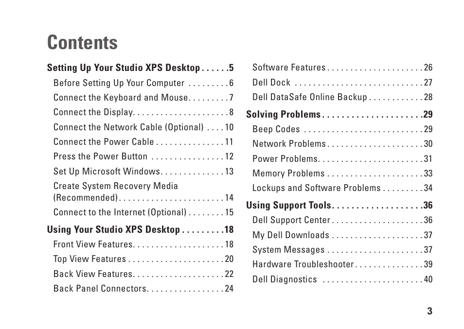Dell Studio XPS 9100 (Mid 2010) User Manual | Page 5 / 74
