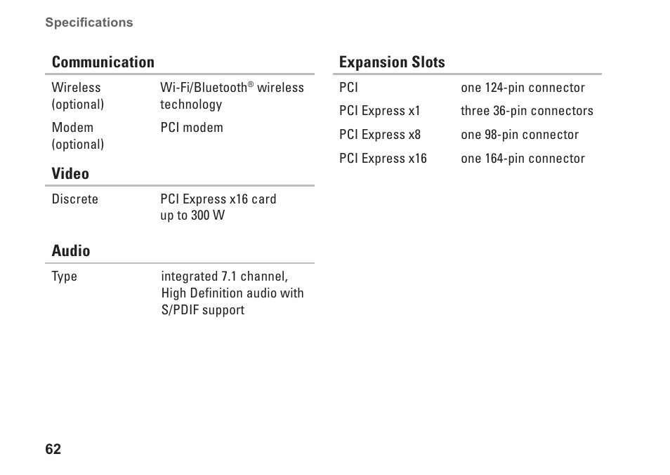 Dell Studio XPS 9100 (Mid 2010) User Manual | Page 64 / 74