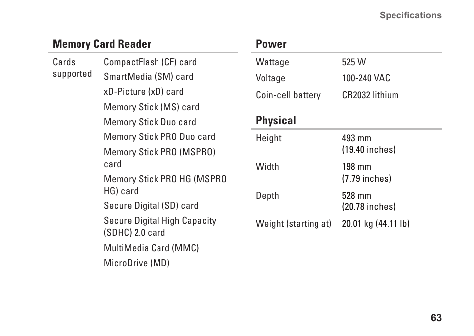 Dell Studio XPS 9100 (Mid 2010) User Manual | Page 65 / 74