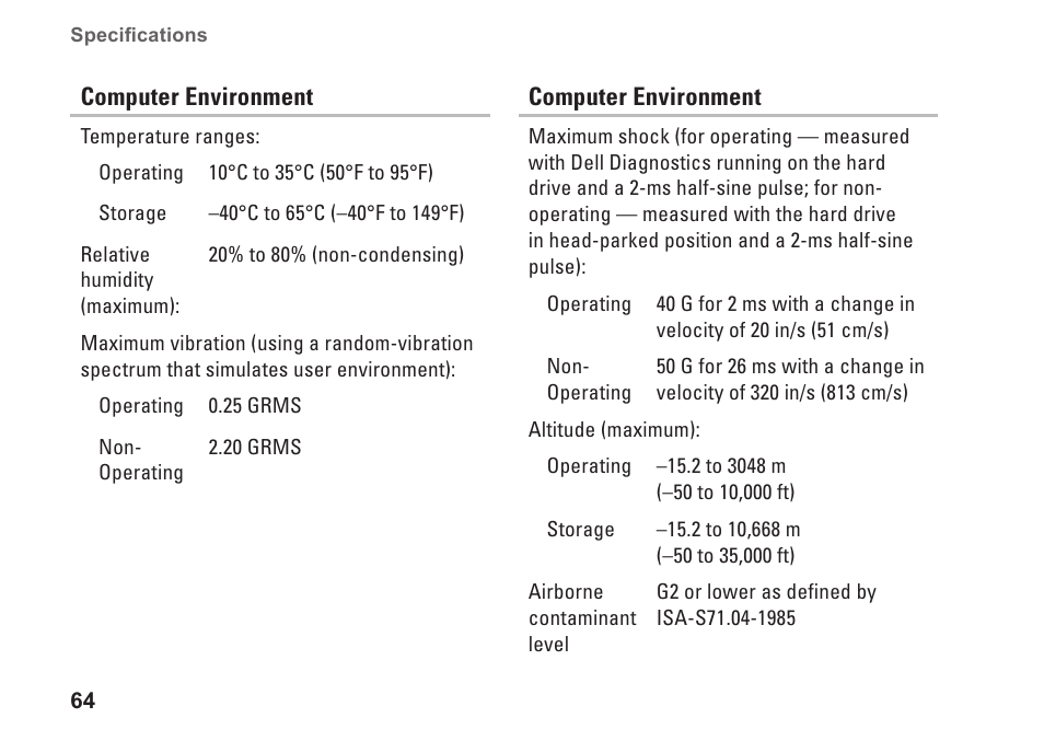 Dell Studio XPS 9100 (Mid 2010) User Manual | Page 66 / 74