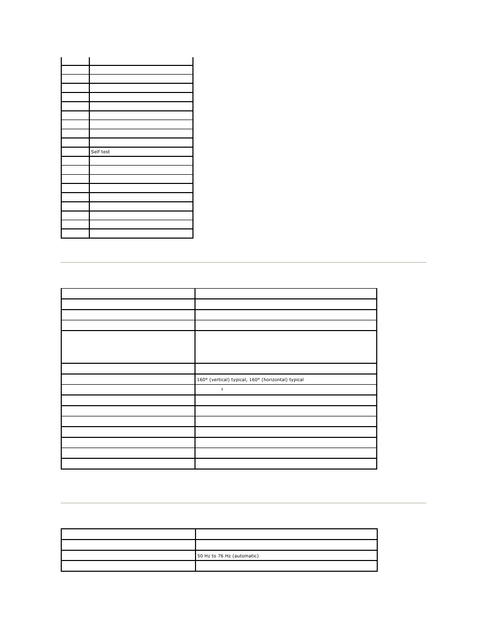 Flat panel specifications, Resolution | Dell IN2020 Monitor User Manual | Page 7 / 32
