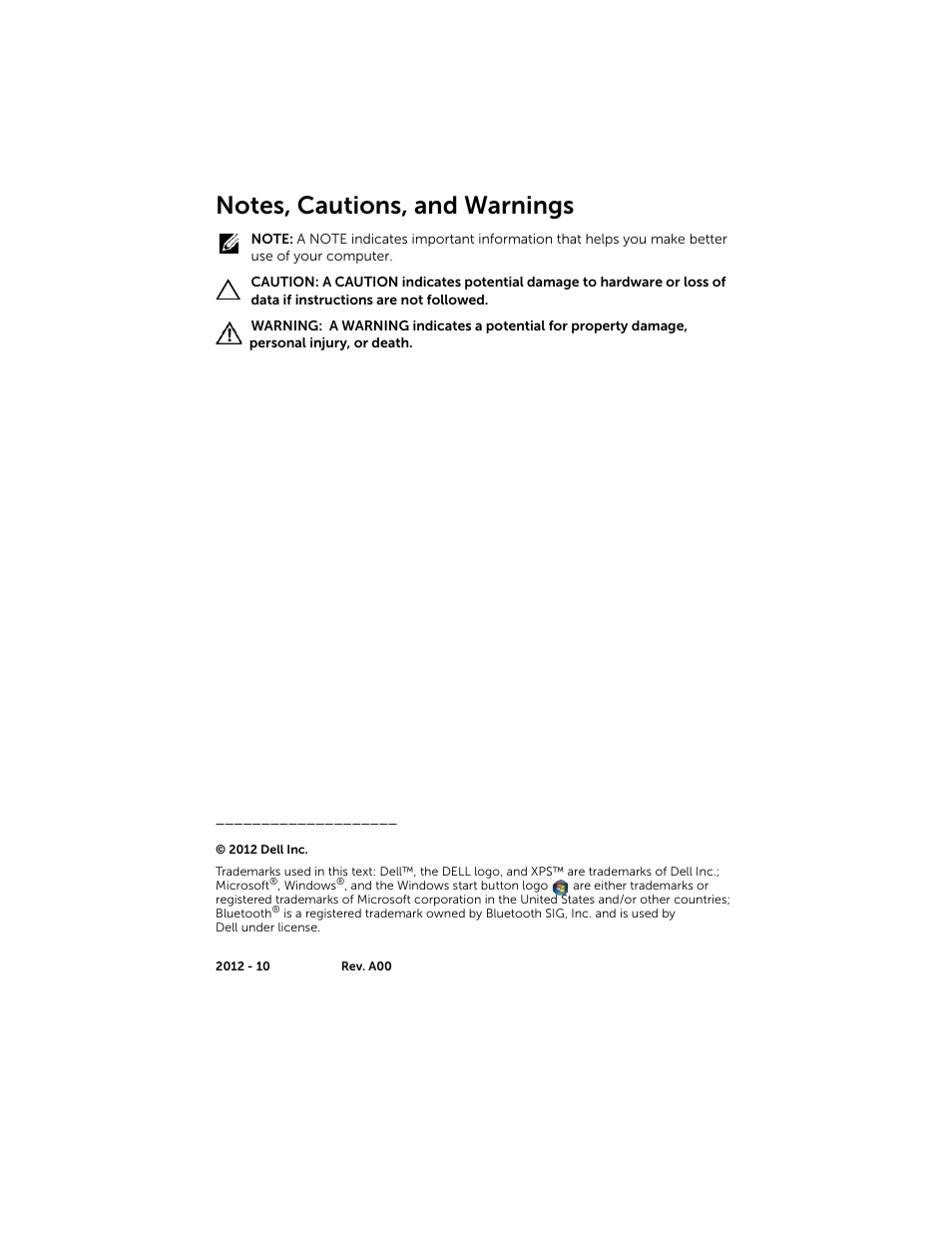 Dell XPS 12 (9Q23, Late 2012) User Manual | Page 2 / 66