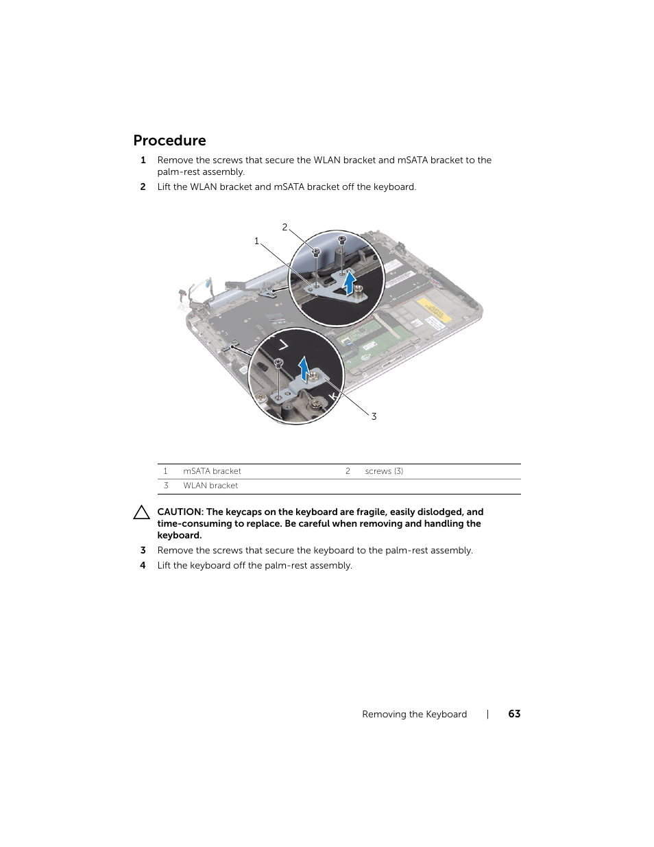 Procedure | Dell XPS 12 (9Q23, Late 2012) User Manual | Page 63 / 66