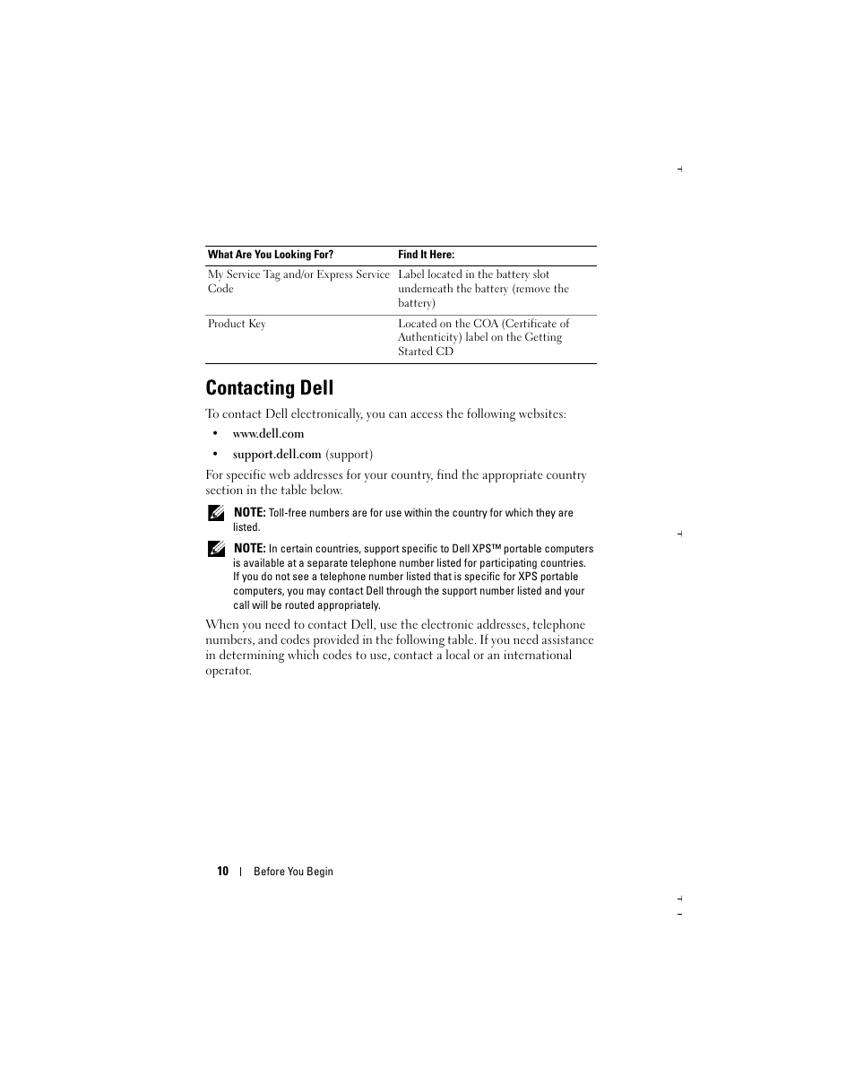 Contacting dell | Dell Axim X51 User Manual | Page 10 / 142