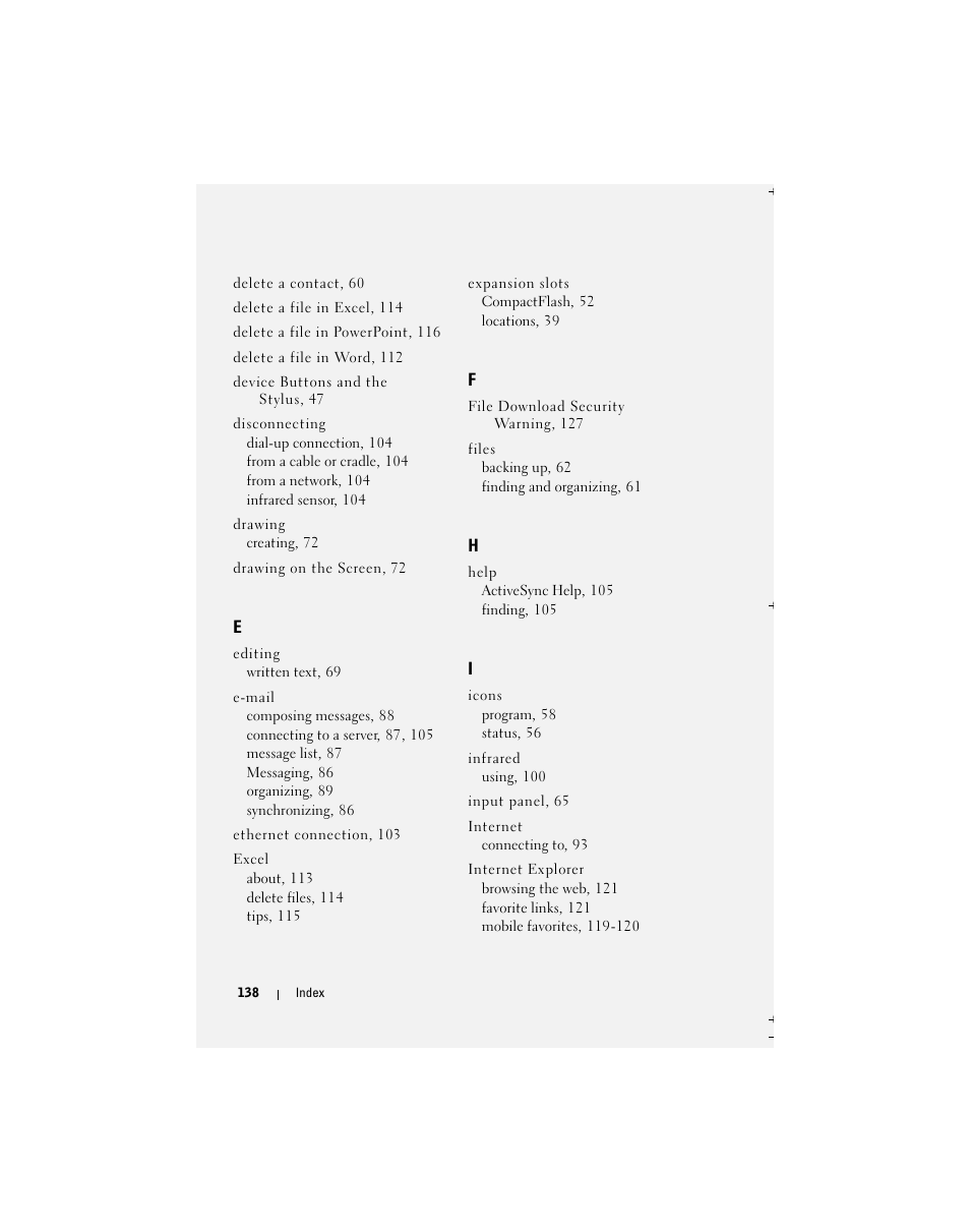 Dell Axim X51 User Manual | Page 138 / 142