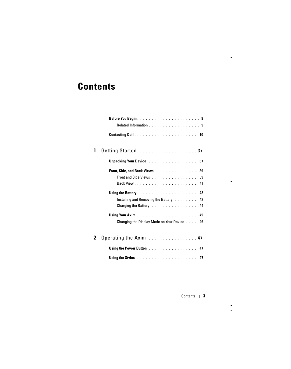 Dell Axim X51 User Manual | Page 3 / 142