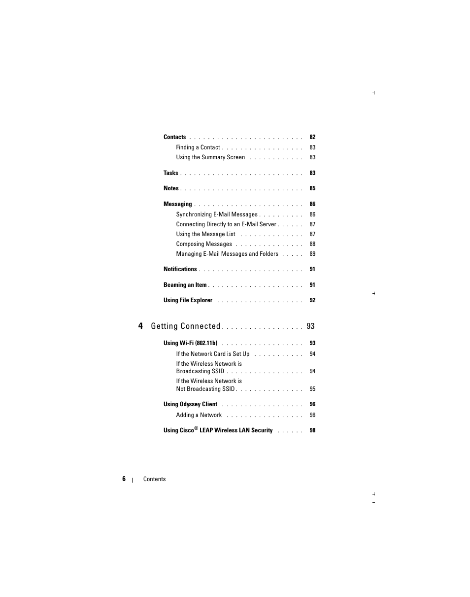 4 getting connected | Dell Axim X51 User Manual | Page 6 / 142